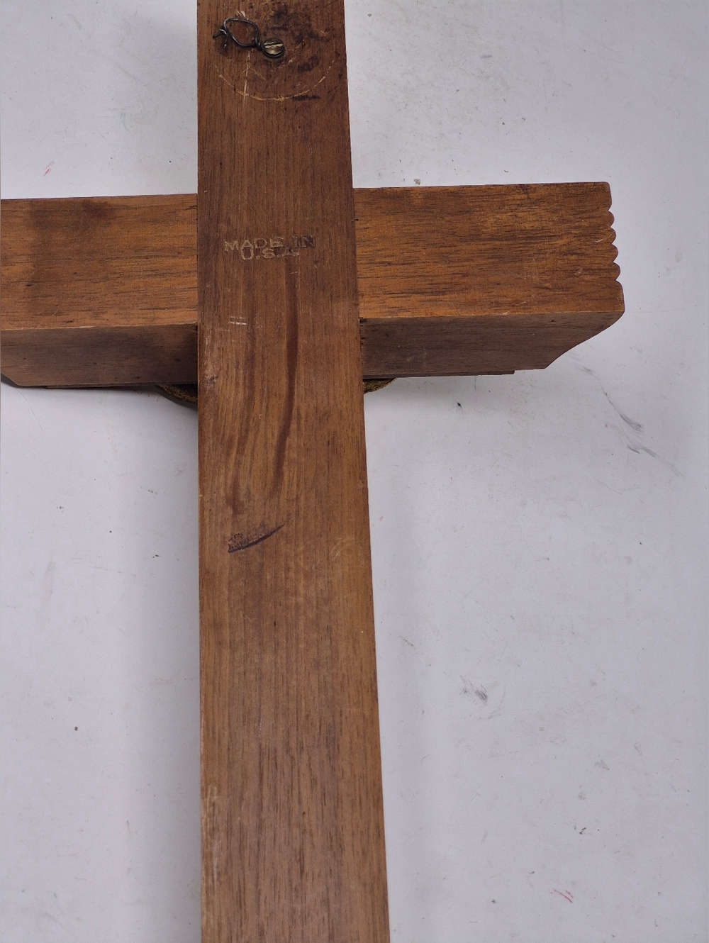 VINTAGE Catholic Sick Call Crucifix Last Rites Set Wood Cross - Picture 5 of 6
